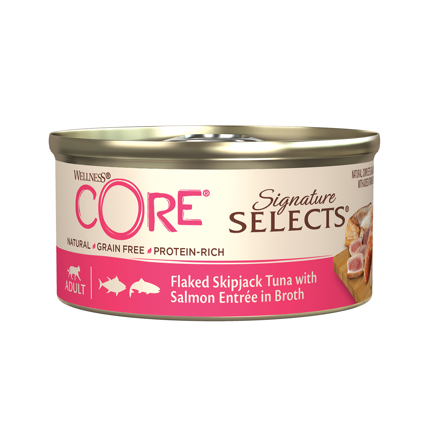 ويلنس كور سيجناتشر سيلكتس تونة وسمك السلمون في مرق للقطط 79 جم | صيدلية.كوم.