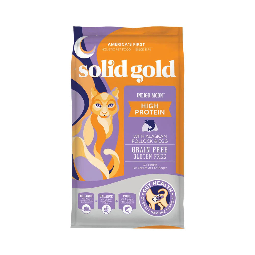 سوليد جولد إنديجو مون طعام جاف للقطط البالغة خال من الحبوب والجلوتين بنكهة البيض والسالمون ألاسكا |  صيدلية.كوم.