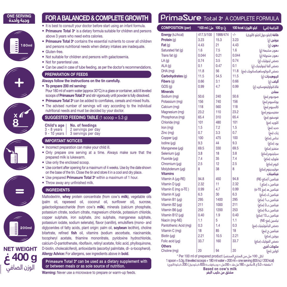 بريمالاك بريماشور توتال 3+ حجم 400 جم |  صيدلية.كوم.