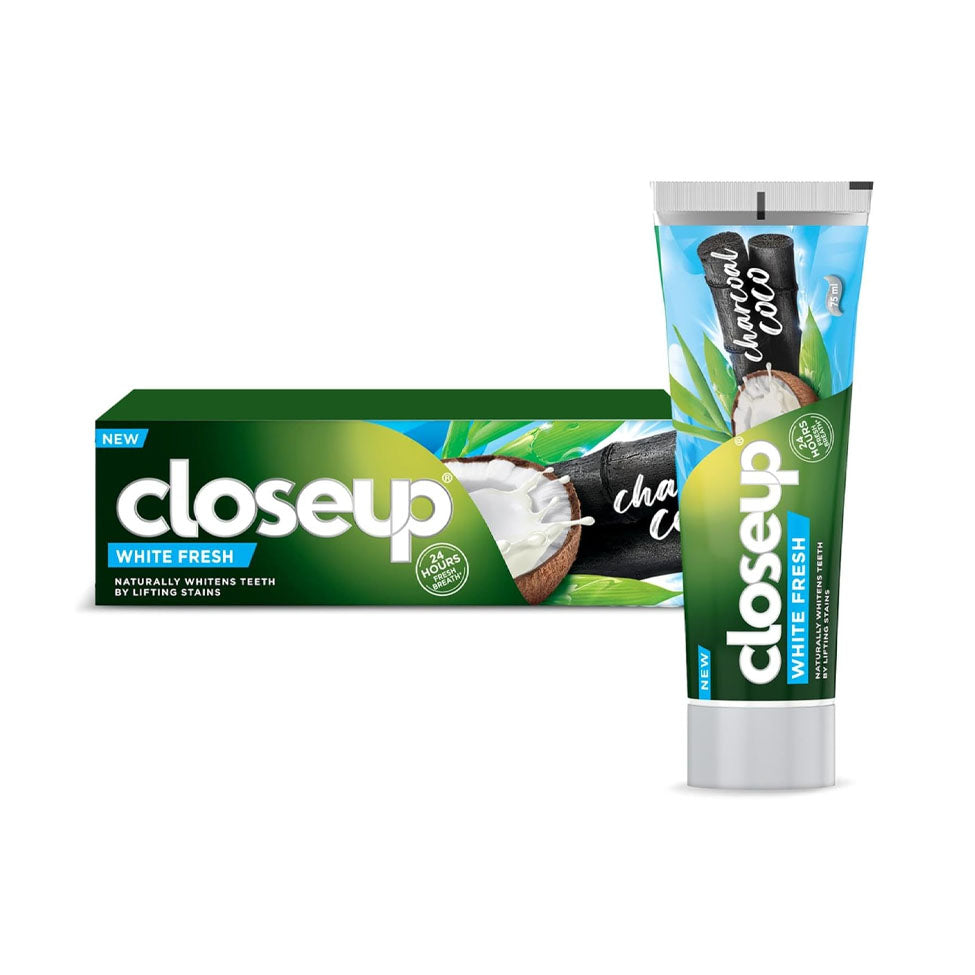 معجون الأسنان وايت فريش الفحم وجوز الهند 75 مل من كلوس اب | صيدلية.كوم.