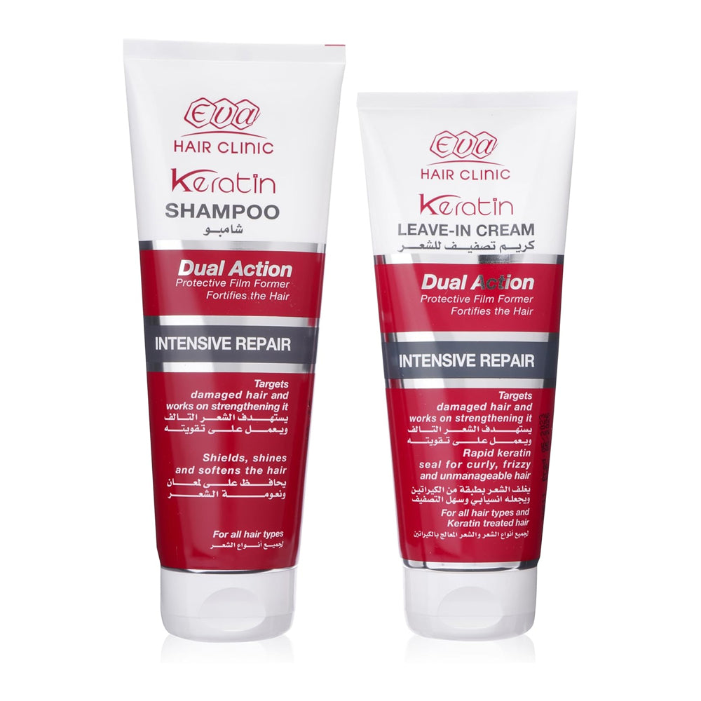 مجموعة ليف ان كريم هير كلينك كيراتين 200 مل + شامبو هير كلينك كيراتين 230 مل من ايفا كوزمتكس |  صيدلية.كوم.