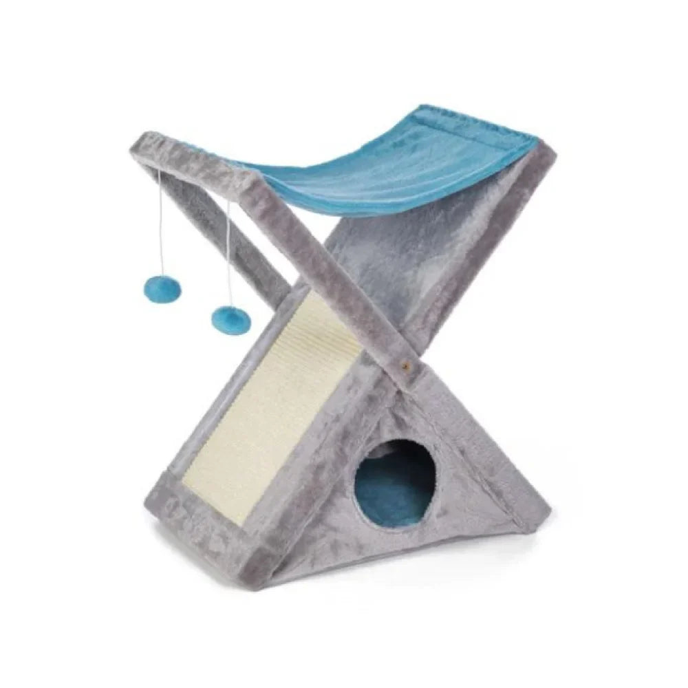 بريفيو بيت لعبة للقطط مع خداشة وبيت | صيدلية.كوم.