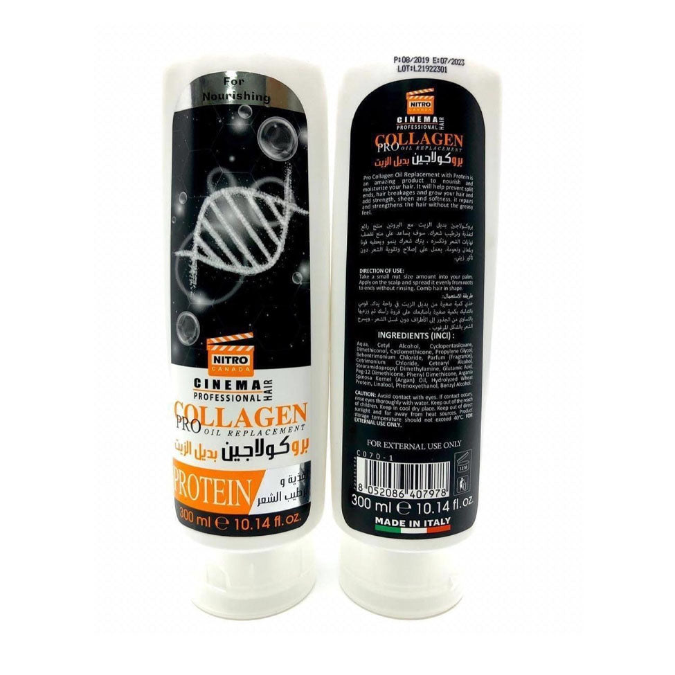 Nitro Cinema Pro Collagen Hair Oil Replacement for Nourishing and Moisturizing Hair with Protein 300 ml