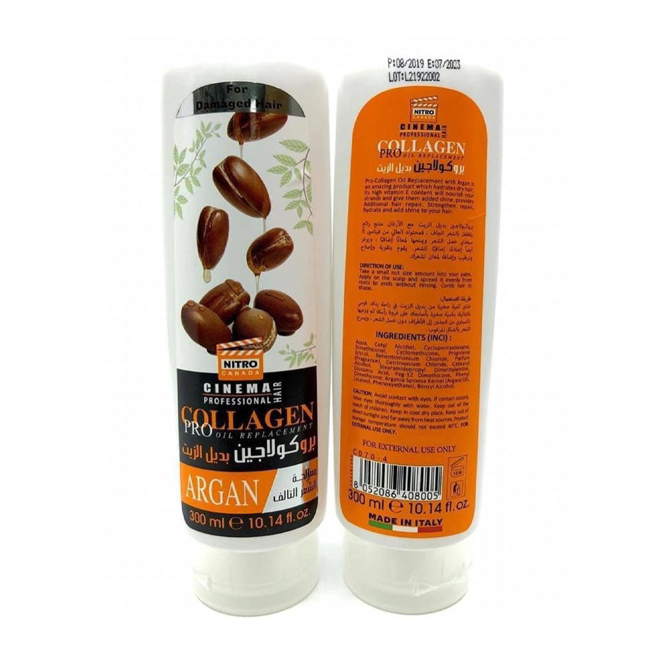 Nitro Cinema Pro Collagen Hair Oil Replacement for Damaged Hair with Argan Oil 300 ml