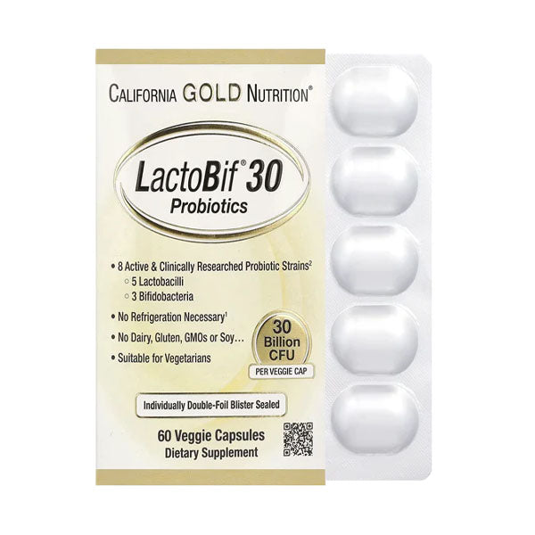 كاليفورنيا جولد نيوتريشن لاكتوبيف بروبيوتيك 30 مليار سي اف يو 60 كبسولة نباتية |  صيدلية.كوم.