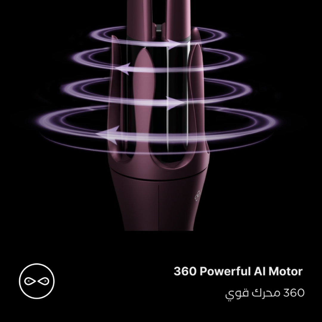 جهاز لتصفيف الشعر الكيرلي السريع يعمل بتقنية الأيونات مقبض أوتوماتيكي قابل للدوران من يونايتيد 8033 | صيدلية.كوم.