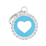 ماي فاميلي قلادة لماع قلب دائري صغير أزرق فاتح |  صيدلية.كوم.