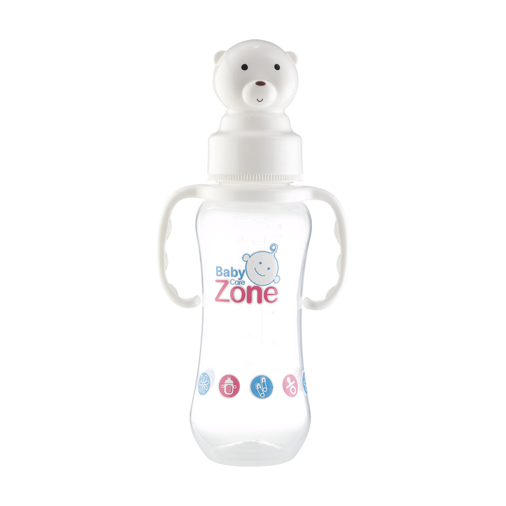 رضاعة بلاستيك بيدين و غطاء دبدوب 240 مل من بيبي كير زون |  صيدلية.كوم.