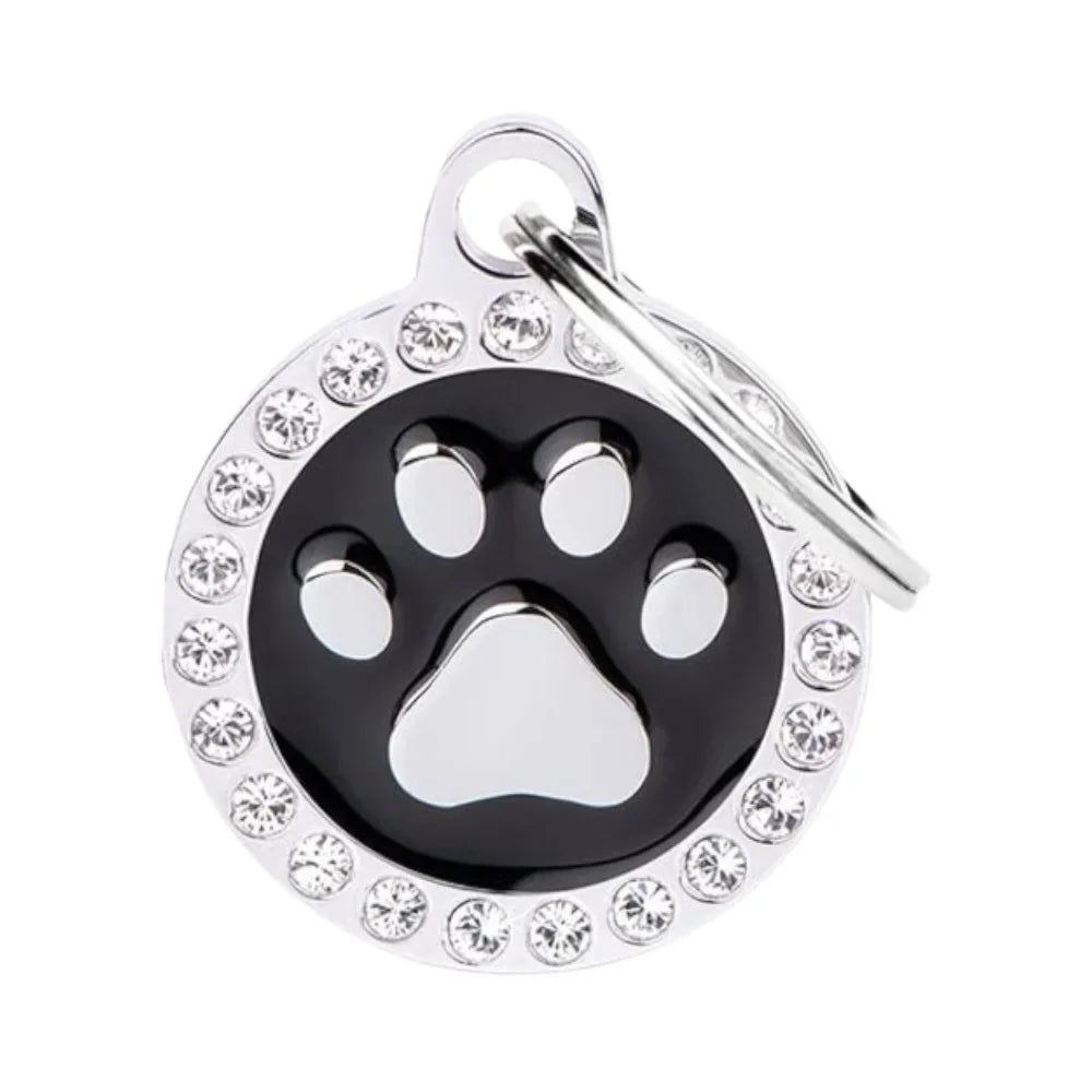 ماي فاميلي قلادة لماع أسود دائري شكل قدم صغير |  صيدلية.كوم.