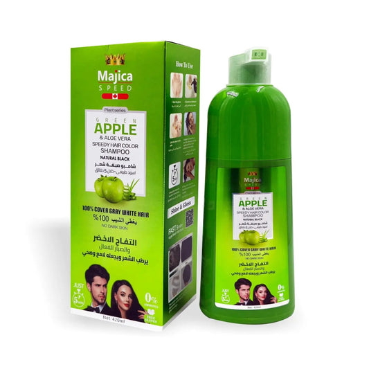 شامبو صبغة للشعر بالتفاح الأخضر لون اسود 420 مل من ماجيكا |  صيدلية.كوم.