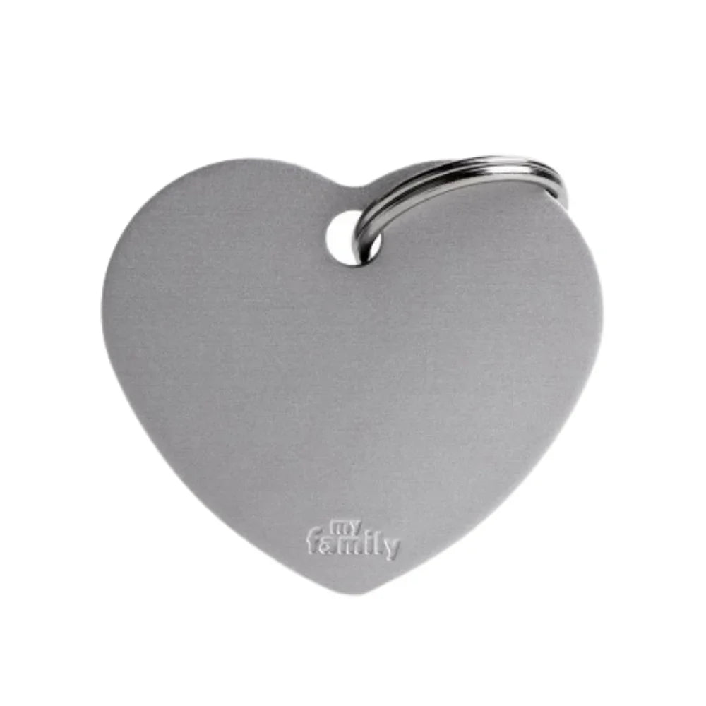 ماي فاميلي قلادة المونيوم شكل قلب لون رمادي حجم كبير |  صيدلية.كوم.
