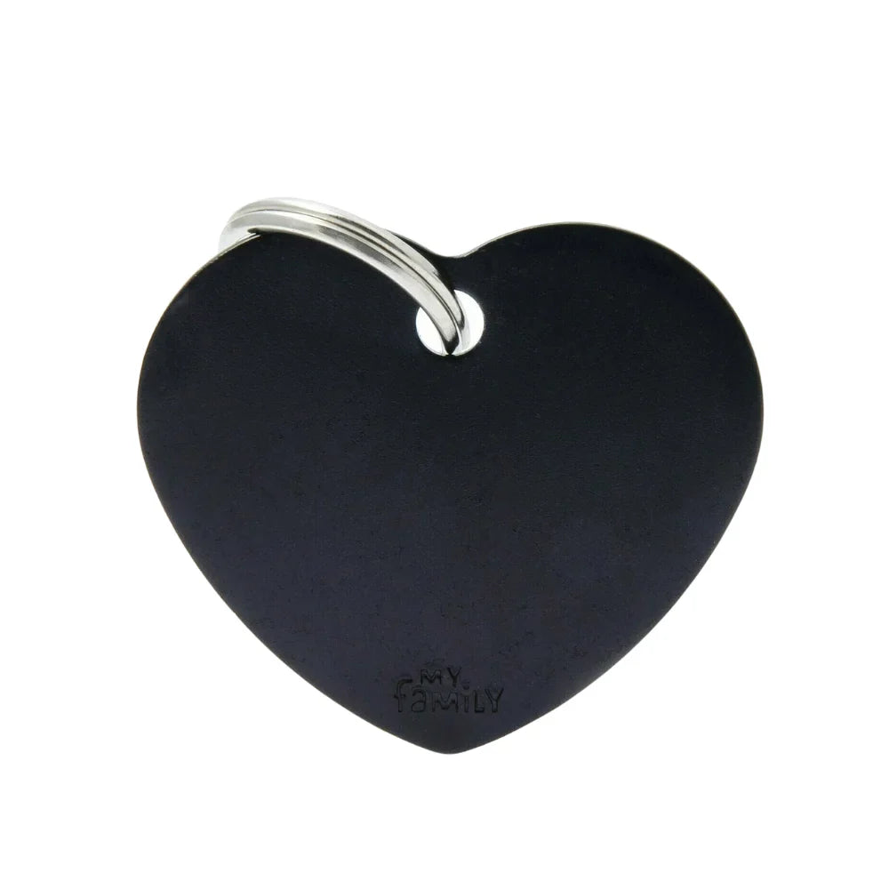 ماي فاميلي قلادة المونيوم شكل قلب لون اسود حجم كبير |  صيدلية.كوم.