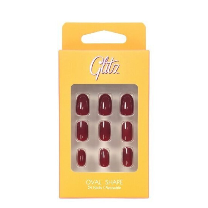 أظافر صناعية شكل اوفيل روسيت براون 6 من جليتز