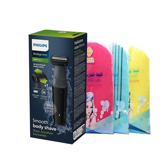 Special offer Philips body hair trimmer device BG3010/13 + Roofa original Korean loofah for cleaning the body
