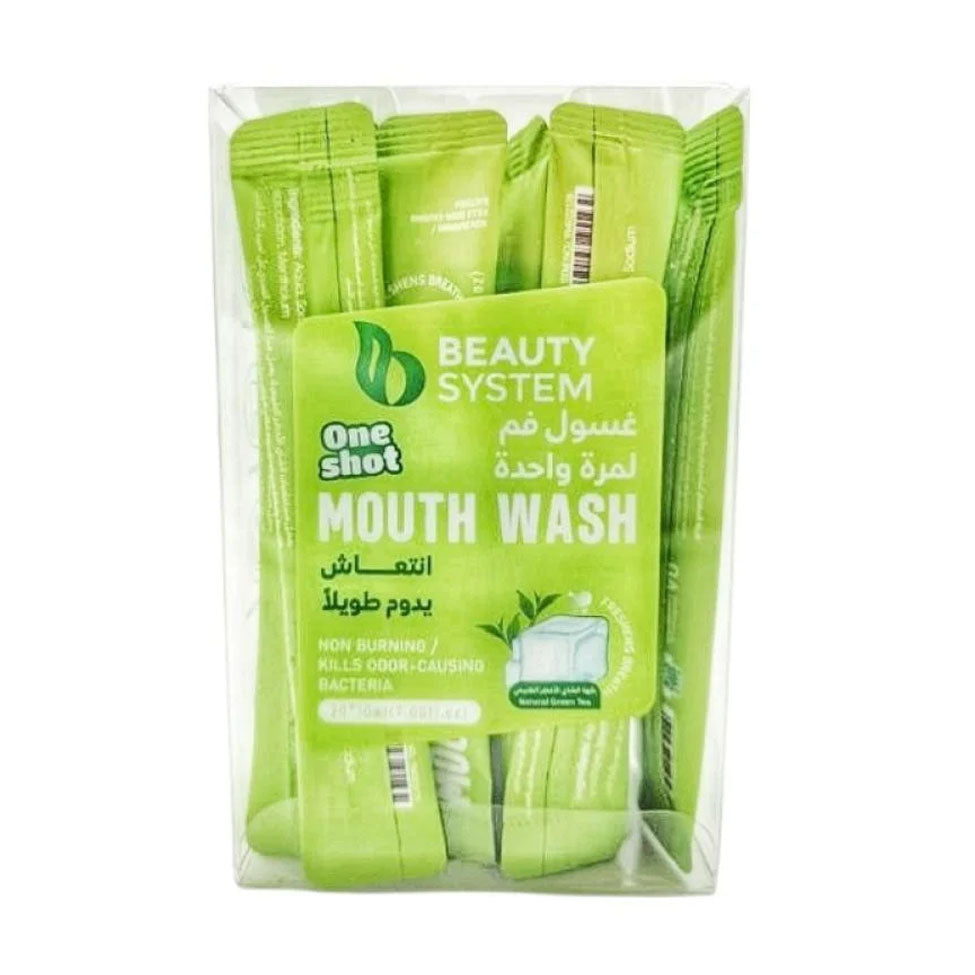 Beauty System Green Tea Flavored Mouthwash Capsules 20 Capsules × 10 Ml