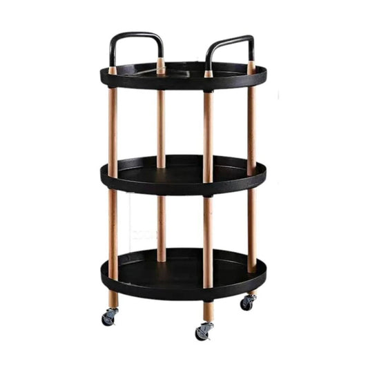 عربية مشاغل دائرية 3 ادوار لون اسود مع ذهبي |  صيدلية.كوم.