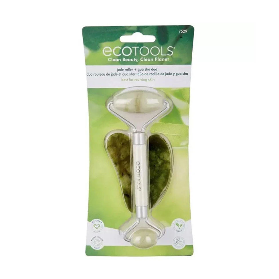 جاد رولر بحجر اليشم وأداة غوا شا للوجه من ايكو تولز |  صيدلية.كوم.