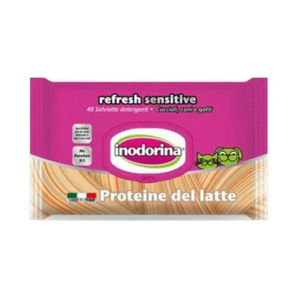 إندورينا مناديل ريفريش سنسيتف - بروتينات الحليب 40 منديل | صيدلية.كوم.