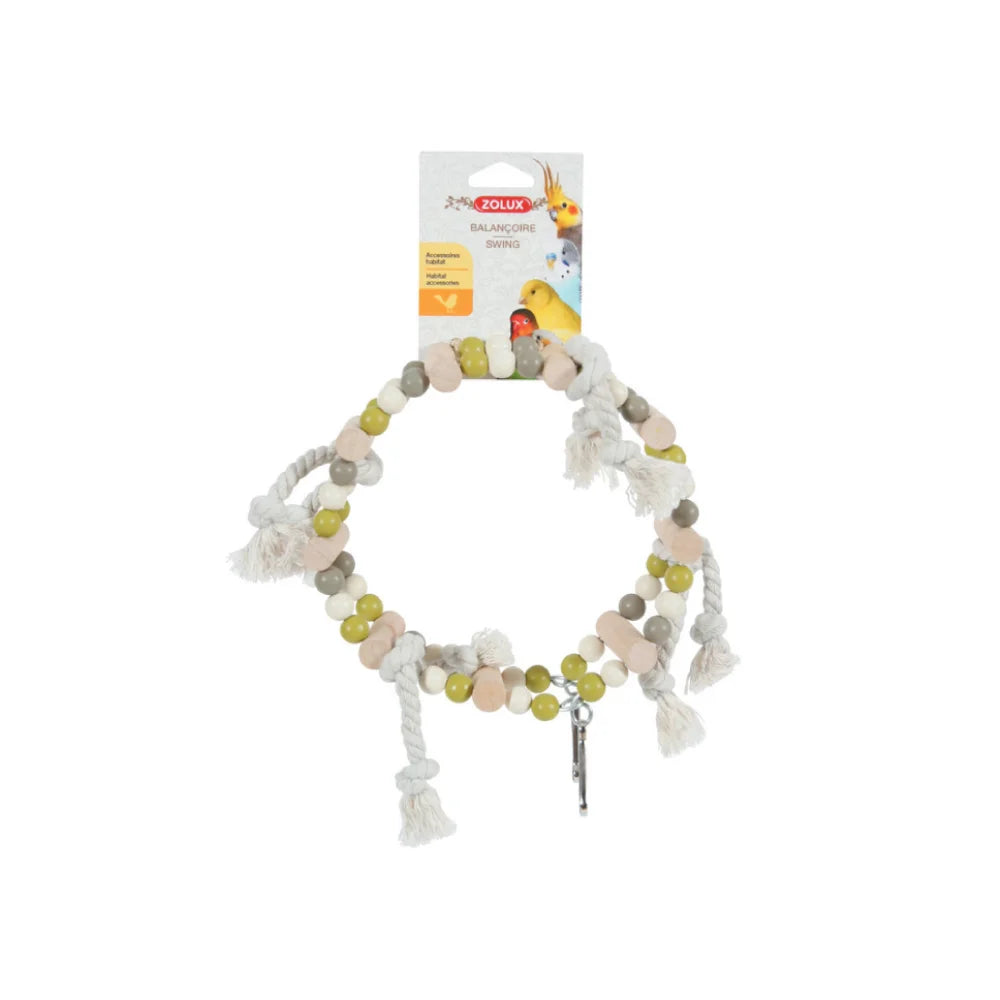 زولكس ارجوحة خشبية مع حبال للطيور الصغيرة | صيدلية.كوم.