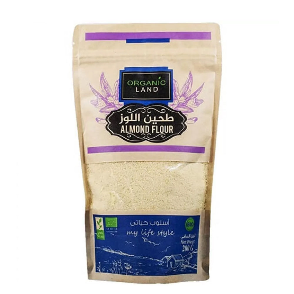 طحين اللوز العضوي من أورجانيك لاند 200 جم | صيدلية.كوم.