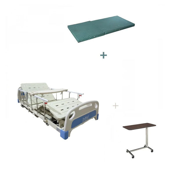 سرير طبي كهربائي 4 حركات مع المرتبة مع طاولة طعام مع طاولة ثابتة | صيدلية.كوم.