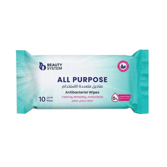 بيوتي سيستم مناديل متعددة الإستخدام خالية من الكحول 10 قطعة |  صيدلية.كوم.