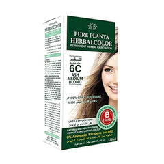 صبغة هيربل كلر نباتية دائمة 6C اشقر رمادي متوسط 135 مل