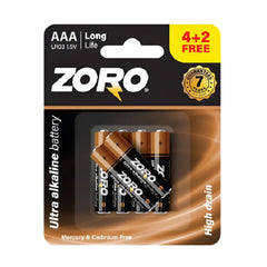 ZORO AAA Batteries 1.5V – 6 Pieces