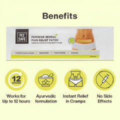 Pee Safe Pain Relief Patches for Menstrual Pain 5 Herbal Patches Lasting up to 12 Hours