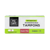 Pee Safe Comfortable Organic Cotton Tampons No Stains Super Plus Size 16 Pieces
