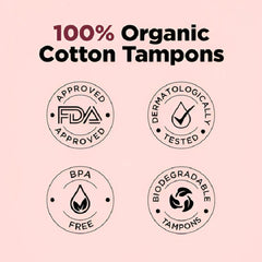 Pee Safe Comfortable Organic Cotton Tampons No Stains Super Plus Size 16 Pieces