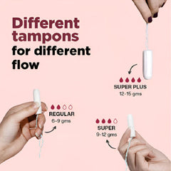 Pee Safe Comfortable Organic Cotton Tampons No Stains Super Plus Size 16 Pieces