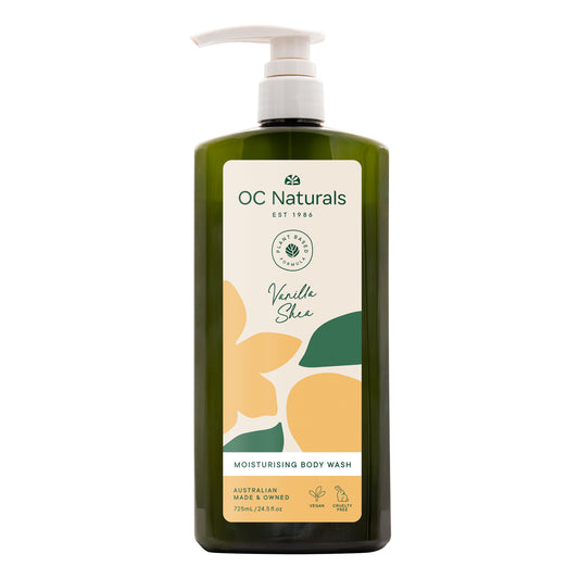 غسول الجسم المرطب بالفانيليا وزبدة الشيا 725 مل من او سي ناتشورالز |  صيدلية.كوم.