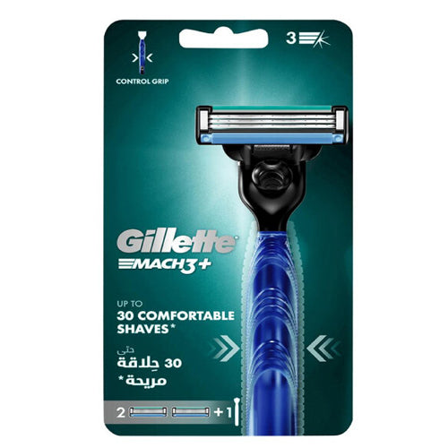 جيليت ماكينة حلاقه ماك 3 + 2 شفرات غيار.
