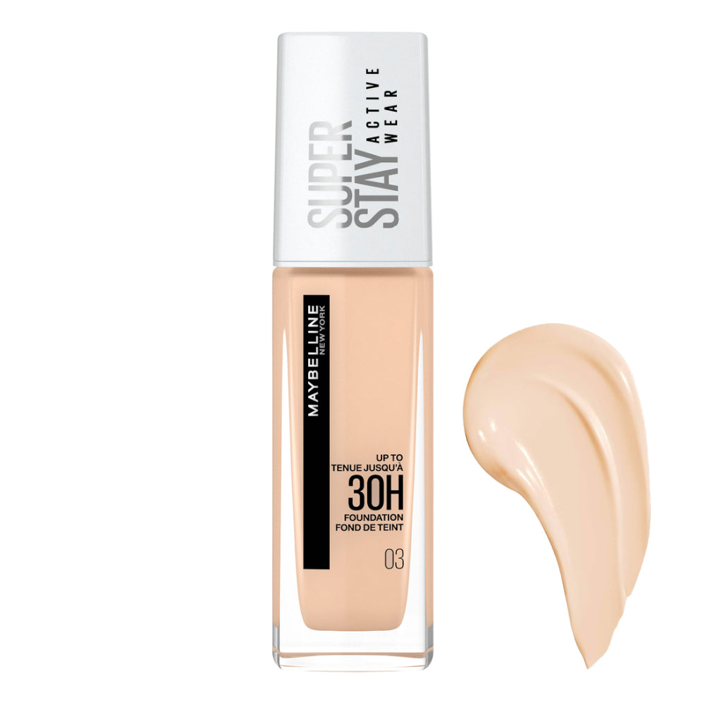 ميبلين فاونديشن كريم أساس سائل سوبرستاي أكتيف وير | صيدلية.كوم.