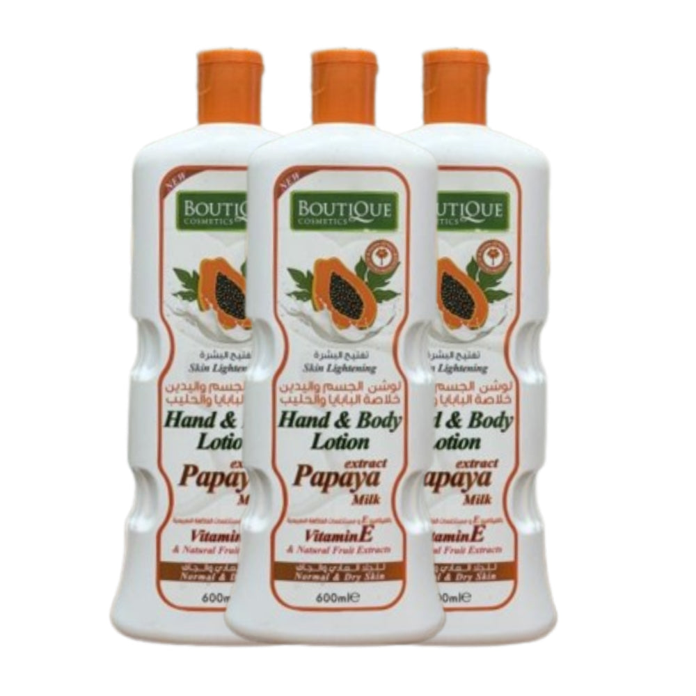 عرض بوتيك لوشن لتبييض اليد والجسم بخلاصة البابايا 500 مل ×3 | صيدلية.كوم.