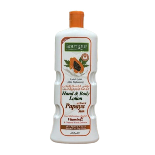 Boutique whitening hand and body lotion with papaya extract 480ml