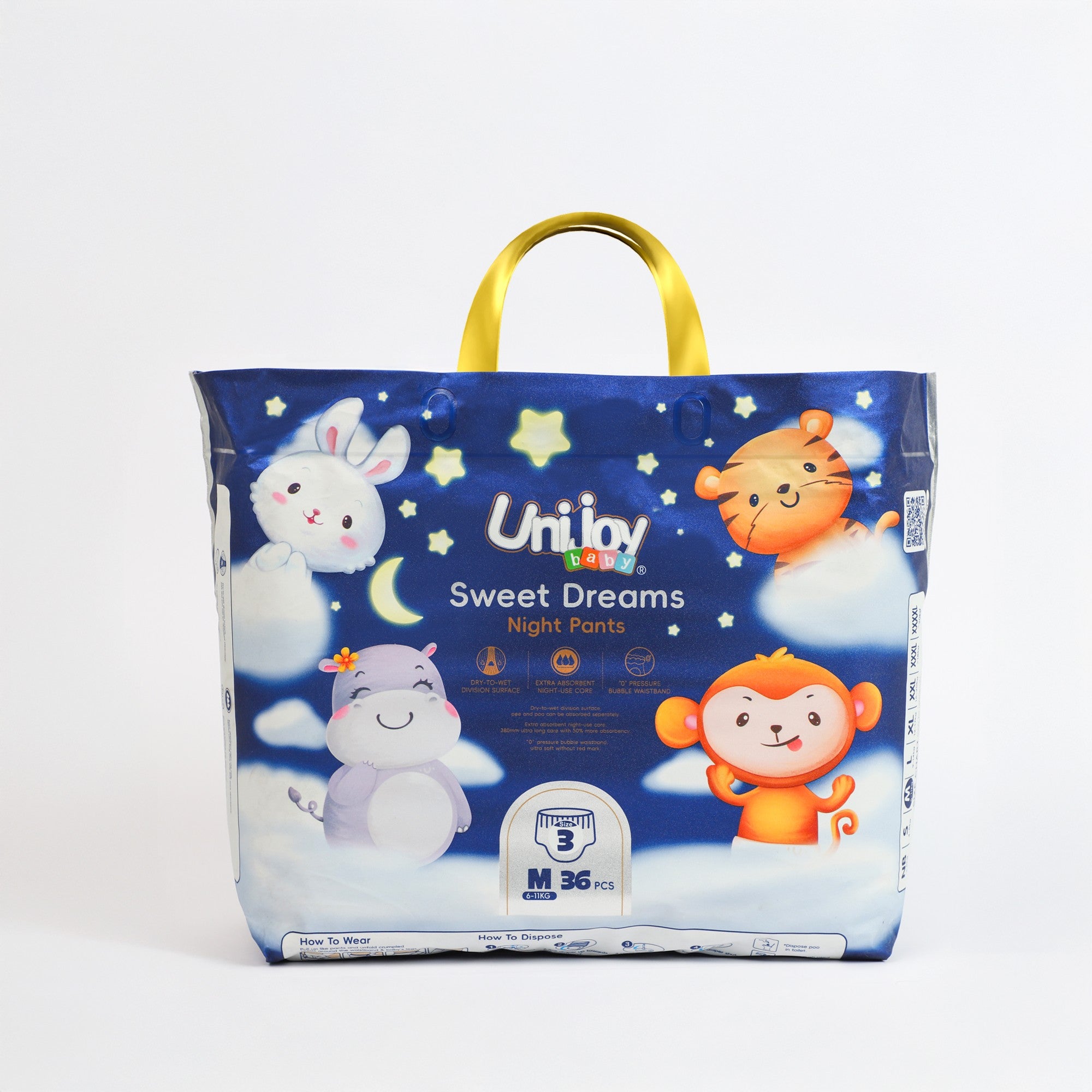 يوني جوي احلام سعيدة مقاس وسط من 6-11 كيلو مقاس 3 عدد 36 لباس |  صيدلية.كوم.