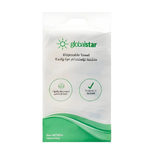 مناشف للإستخدام الواحد 70 × 40 سم 100 قطعة من جلوبال ستار | صيدلية.كوم.