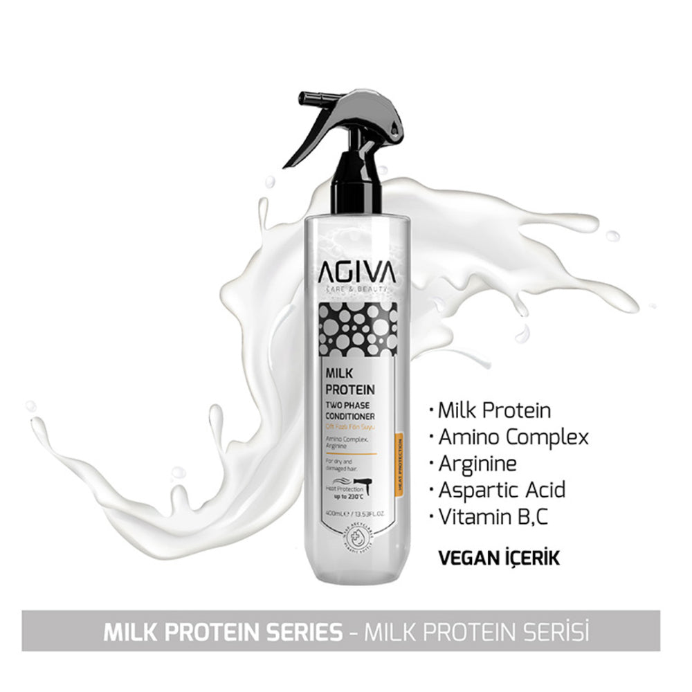 بخاخ حماية الشعر من الحرارة حتى 230 درجة ببروتين الحليب 2 في 1 حجم 400 مل من اجيفا | صيدلية.كوم.