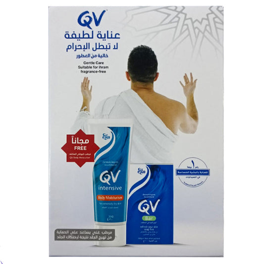 مجموعة QV للحج مرطب مكثف 50غ + صابونة 100غ |  صيدلية.كوم.