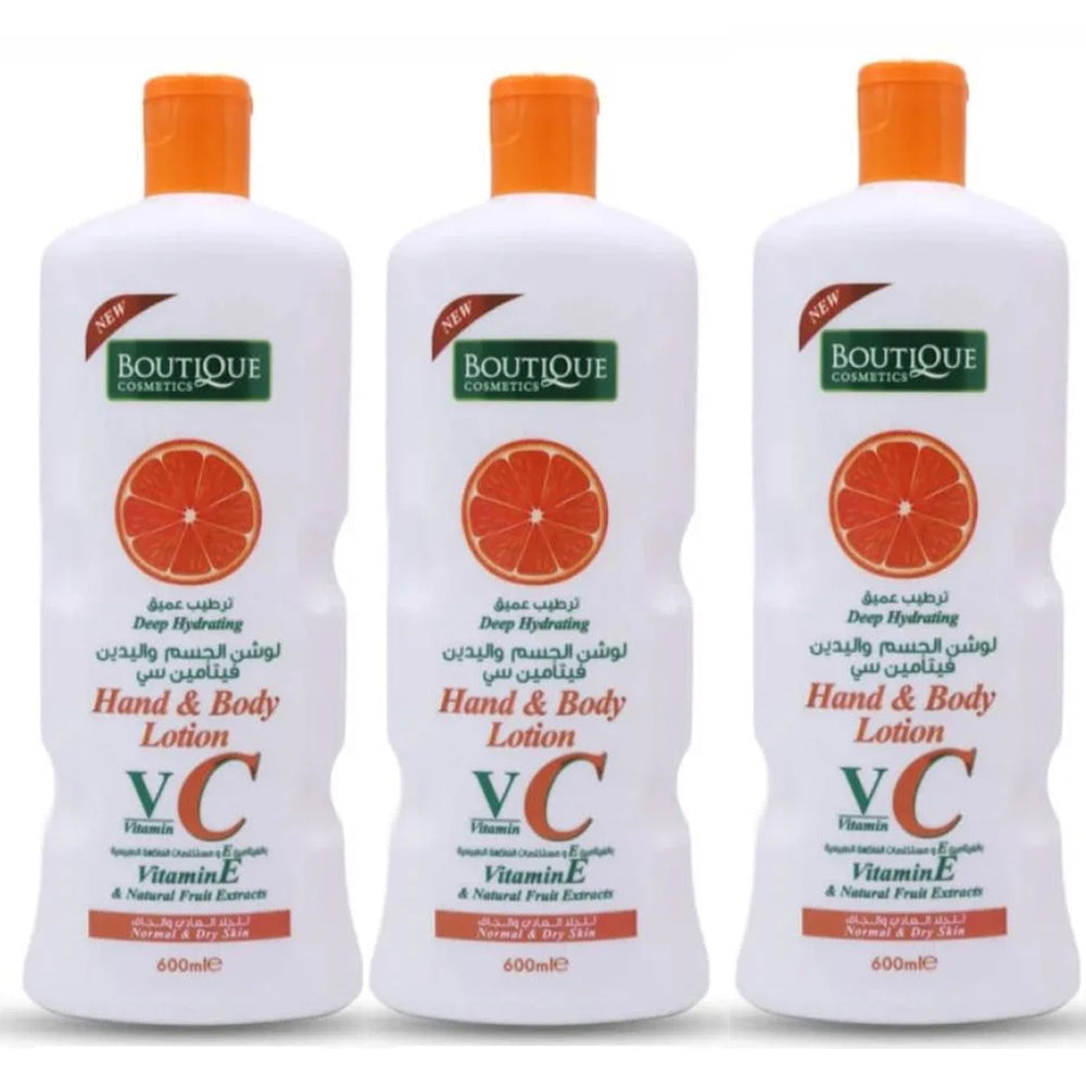 عرض بوتيك لوشن فيتامين سي لتفتيح اليدين والجسم 600 مل×3 |  صيدلية.كوم.