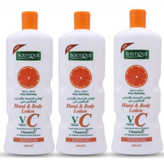 عرض بوتيك لوشن فيتامين سي لتفتيح اليدين والجسم 600 مل×3 | صيدلية.كوم.