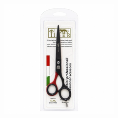 Tiger Laser Professional Hair Scissors TR663 Black and Red Steel with Hand Support Rest 6.50 mm