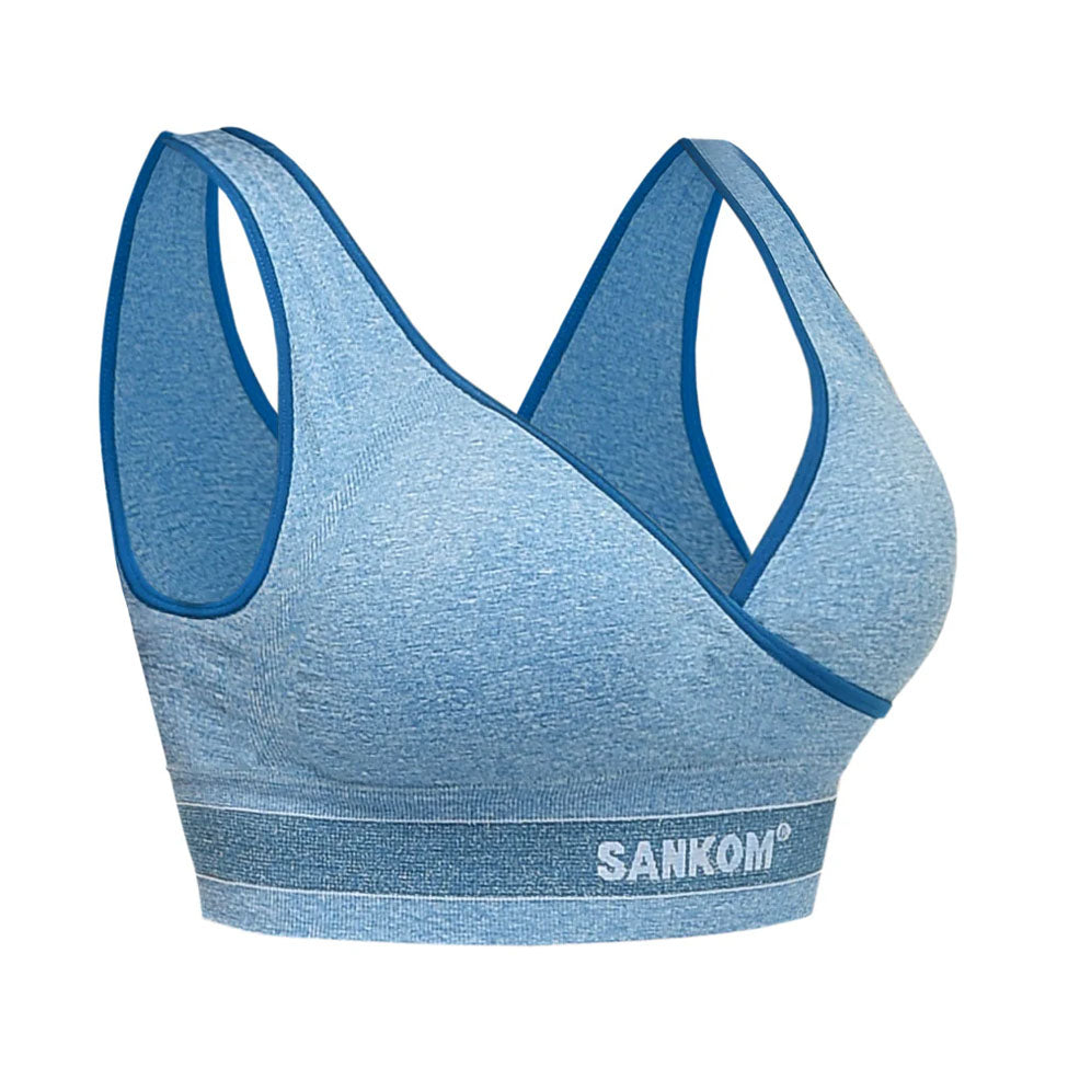 حمالة صدر رياضية حاصلة على براءة اختراع باللون الازرق الفاتح من سانكوم | صيدلية.كوم.