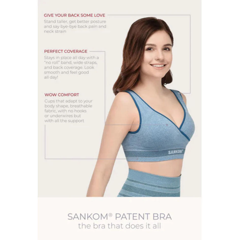 حمالة صدر رياضية حاصلة على براءة اختراع باللون الازرق الفاتح من سانكوم | صيدلية.كوم.