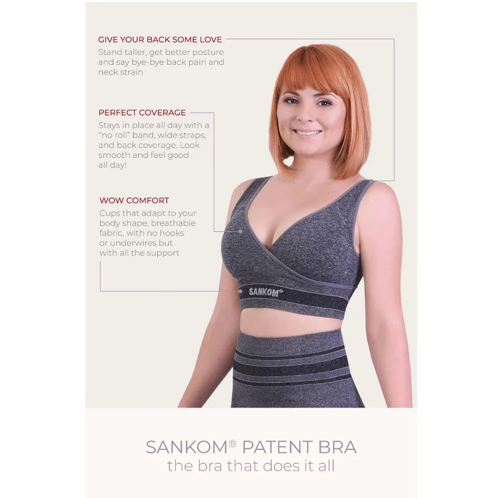 حمالة صدر رياضية حاصلة على براءة اختراع باللون الرمادي من سانكوم | صيدلية.كوم.