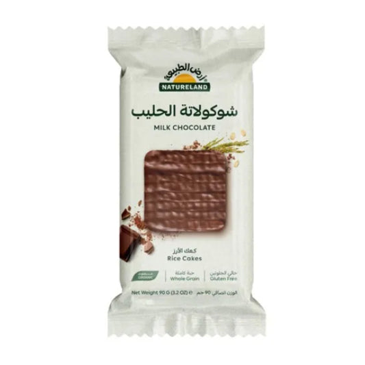 Natureland rice cakes with milk chocolate