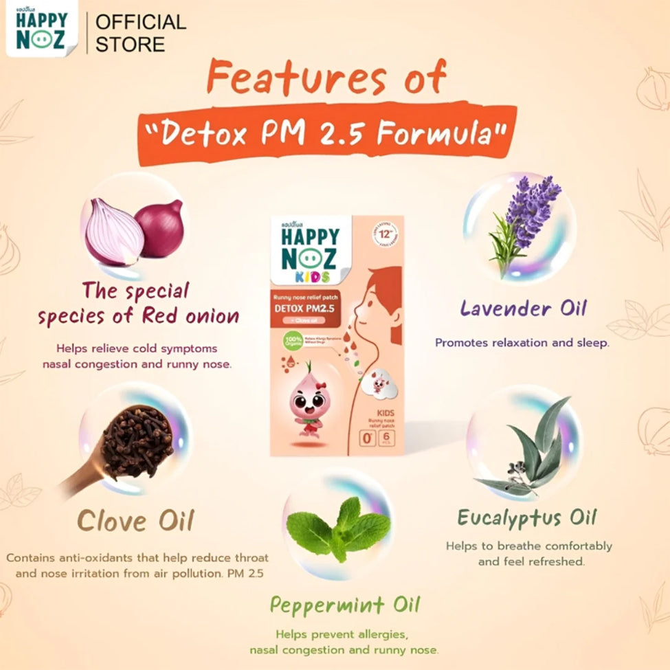 Happy Noz Patch For Children Relieves Runny Nose And Detoxifying With Clove Oil Organic 6 patches