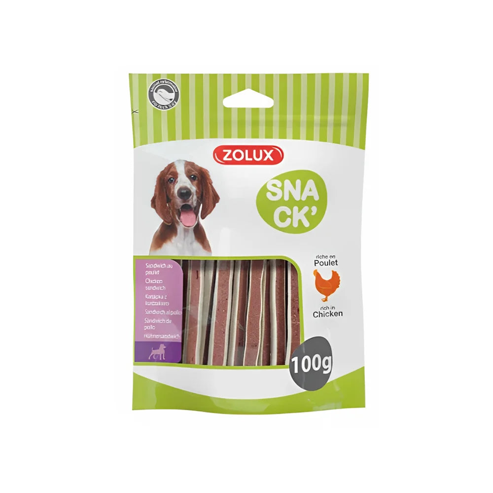 زولكس سناك مكافآت ساندويتش دجاج للكلاب 100غ | صيدلية.كوم.
